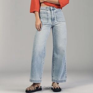 Rollas Light Blue Wide-Leg Women Jeans